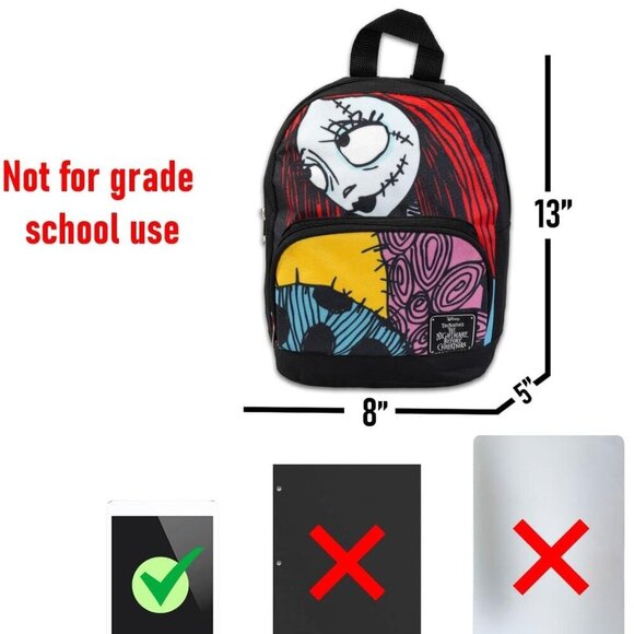 Nightmare Before Christmas Sally Canvas Mini Backpack with Front Pocket - Picture 2 of 9